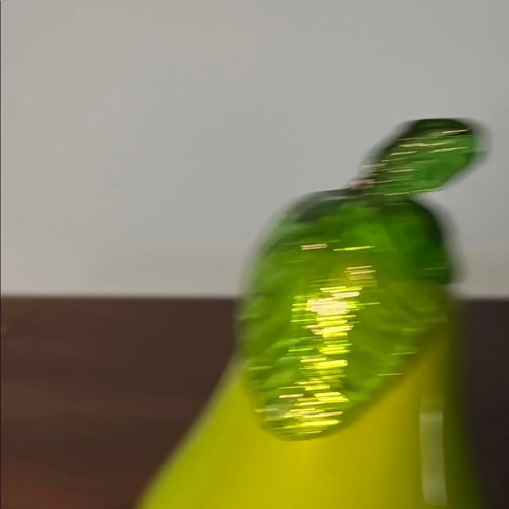 Pier 1 Imports Green Glass Pear Figurines